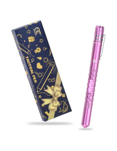 Bolígrafo Táctico MCCC Rosa con Linterna LED y Rompedor