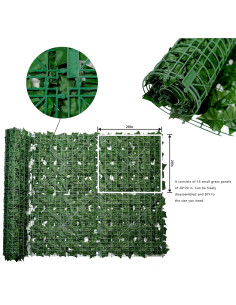 Seto Artificial de Hiedra Bybeton 101,6x406,4 cm Verde 2