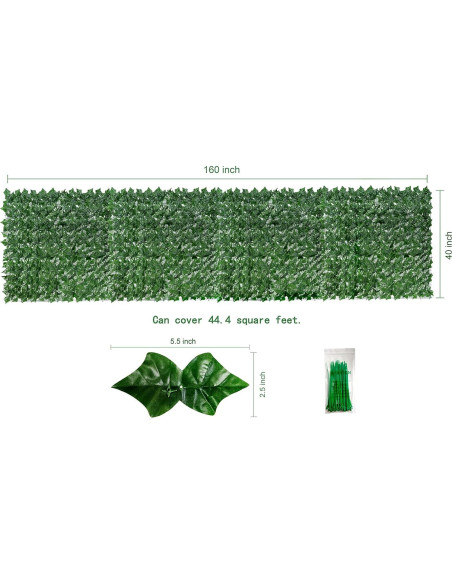 Seto Artificial de Hiedra Bybeton 101,6x406,4 cm Verde