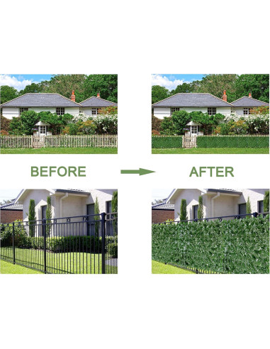 Seto Artificial de Hiedra Bybeton 101,6x406,4 cm Verde