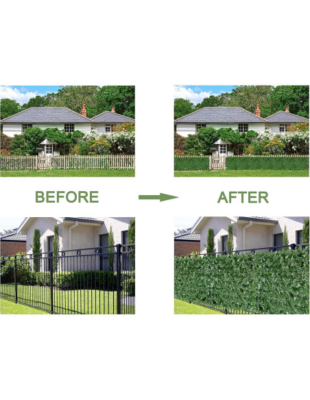 Seto Artificial de Hiedra Bybeton 101,6x406,4 cm Verde