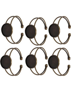 Kit de Pulseras DIY Exceart 6 Piezas Cobre 18mm 20mm 25mm 2