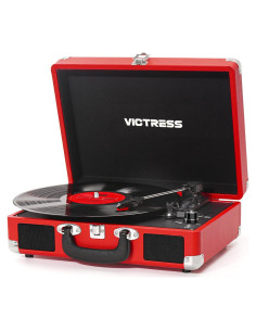 Reproductor de Vinilo VICTRESS TE-001F-RD Bluetooth Rojo