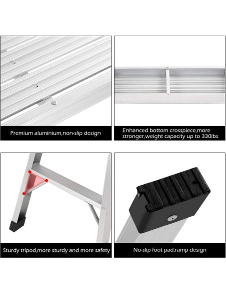 Escalera de Aluminio Giantex 3 Escalones Antideslizante