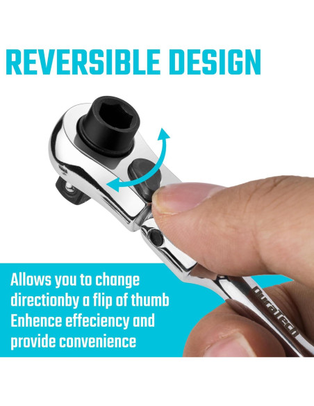 DURATECH Mango de Carraca 1/4" Flexible 72 Dientes Acero