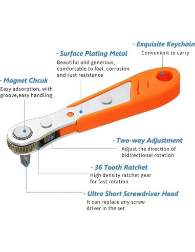 Llave de Carraca Mini Eyech 11 en 1 con Puntas 1/4"