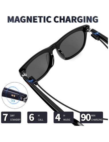 Gafas Inteligentes Bluetooth E10-C Unisex con Música y Control Táctil