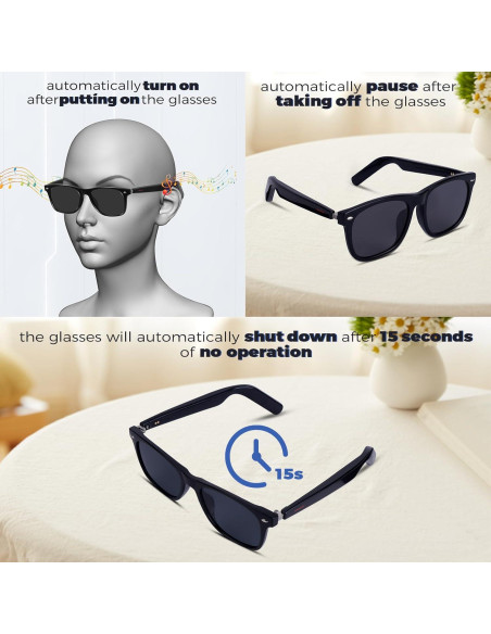 Gafas Inteligentes Bluetooth E10-C Unisex con Música y Control Táctil Gafas Inteligentes Bluetooth E10-C Unisex con Música y Control Táctil