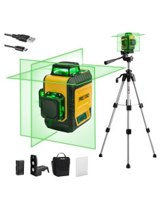Nivel láser PREXISO 3 x 360 con trípode y base magnética
