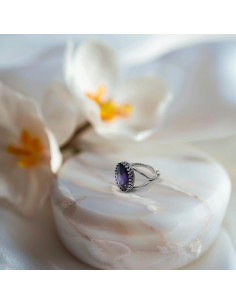 Anillo Ajustable de Plata Esterlina 925 para Joyería 13x18mm 2