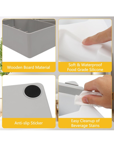 Bandeja Soporte Taza MEETI YKSNH Gris Impermeable