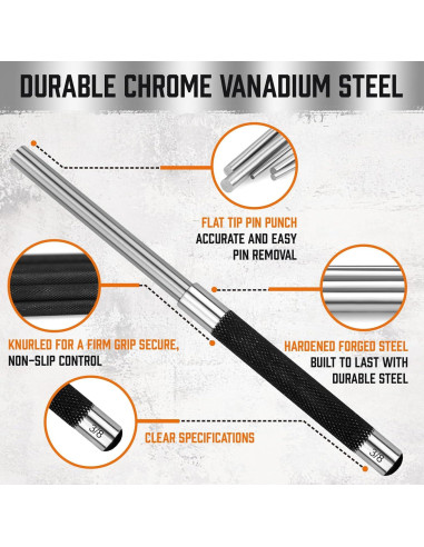 Juego de 5 Puntas de Pasador HORUSDY 20.32 cm Acero al Carbono