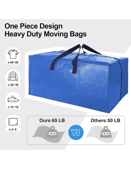 Bolsas de Mudanza VELVETSURE 6 Pzas Extra Grandes Multicolor