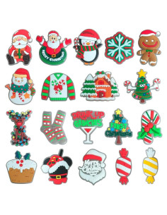 Set 19 Accesorios Navideños para Zapatos con Luz LED