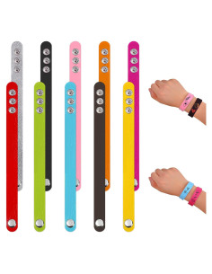 50 Pulseras de Cuero PU Ajustables en Blanco para DIY