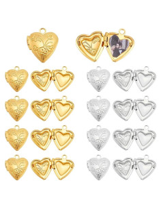 20 Piezas Charm Corazón Marco de Foto UNICRAFTALE DIY Joyería