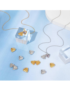 20 Piezas Charm Corazón Marco de Foto UNICRAFTALE DIY Joyería 2