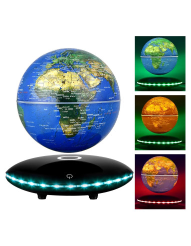 Globo Levitatante Magnético Mapa Mundial 15,24 cm LED