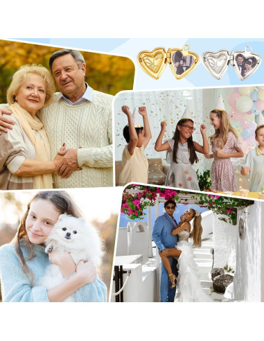 20 Piezas Charm Corazón Marco de Foto UNICRAFTALE DIY Joyería