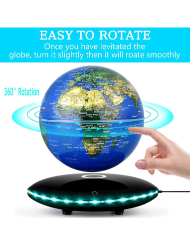 Globo Levitatante Magnético Mapa Mundial 15,24 cm LED