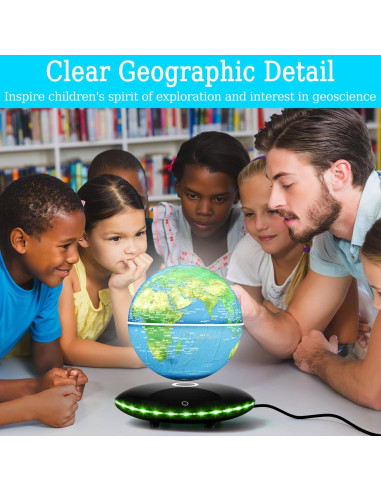 Globo Levitatante Magnético Mapa Mundial 15,24 cm LED
