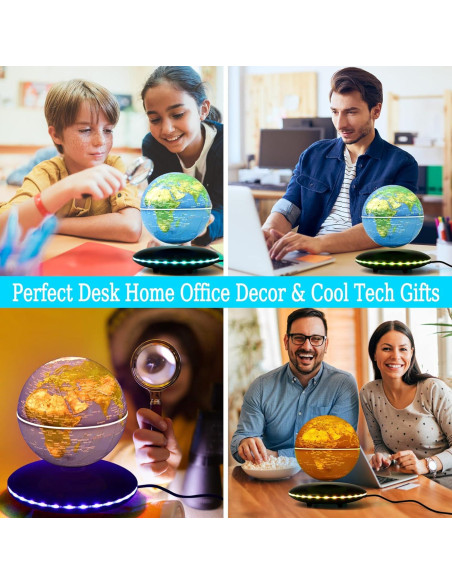 Globo Levitatante Magnético Mapa Mundial 15,24 cm LED