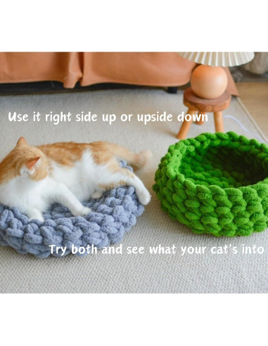 Cama Nido para Gatos Urnat Mediana Amarillo Suave Lavable