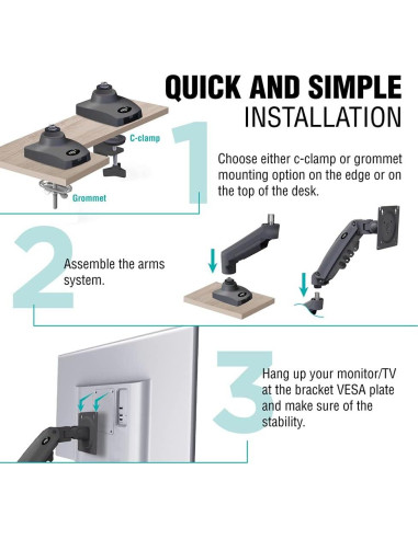 Soporte de Monitor ELG F80N para Pantallas de 17 a 35"