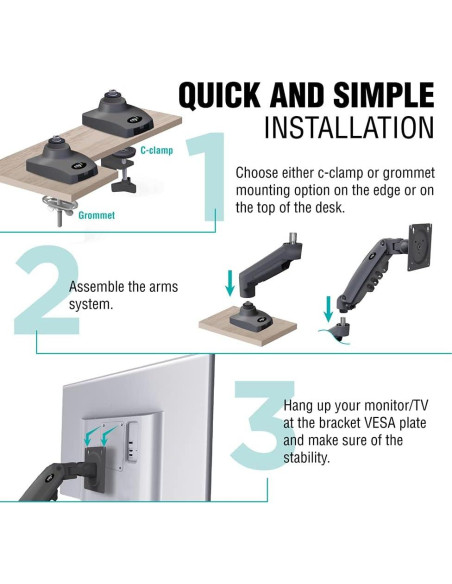 Soporte de Monitor ELG F80N para Pantallas de 17 a 35"