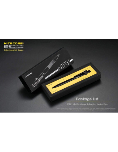 Bolígrafo táctico Nitecore NTP31 multifuncional acero