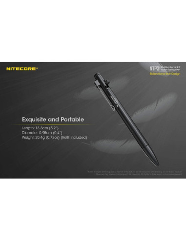 Bolígrafo táctico Nitecore NTP31 multifuncional acero