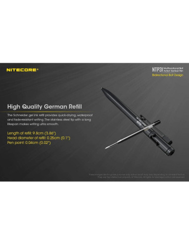 Bolígrafo táctico Nitecore NTP31 multifuncional acero