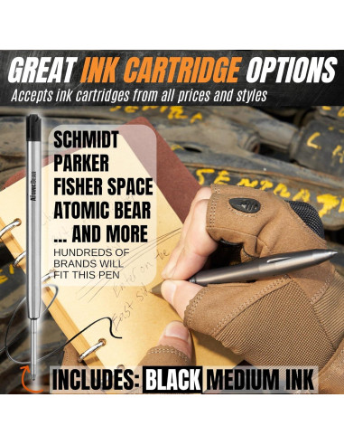 Bolígrafo Táctico Atomic Bear EDC con Rompedor de Cristales