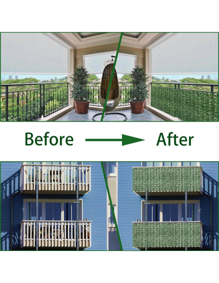 Panel de Hiedra Artificial ODTORY 101,6x406,4 cm Verde