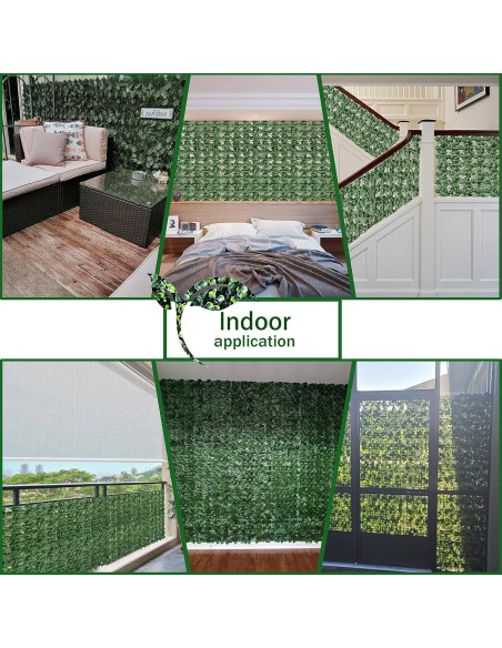 Panel de Hiedra Artificial ODTORY 101,6x406,4 cm Verde