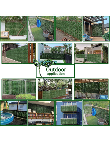 Panel de Hiedra Artificial ODTORY 101,6x406,4 cm Verde