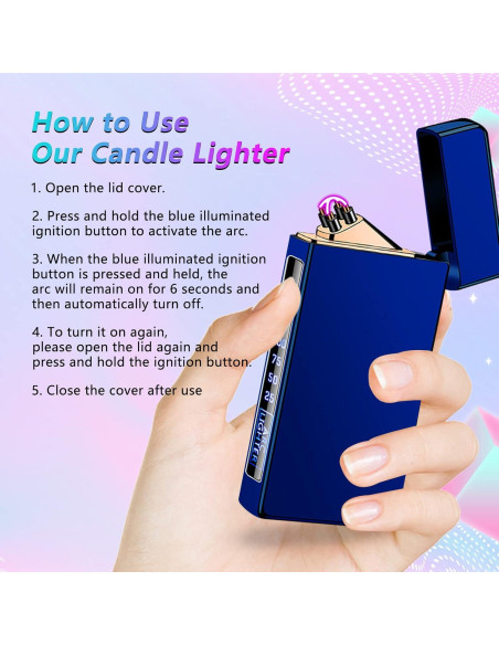 Encendedor Electrónico TIKIUKI Plasma Doble Arco Azul