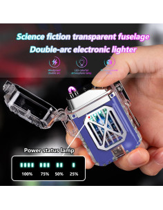 Encendedor Eléctrico GADATOP Doble Arco Impermeable LED 2