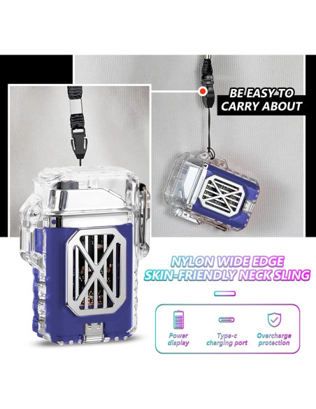 Encendedor Eléctrico GADATOP Doble Arco Impermeable LED