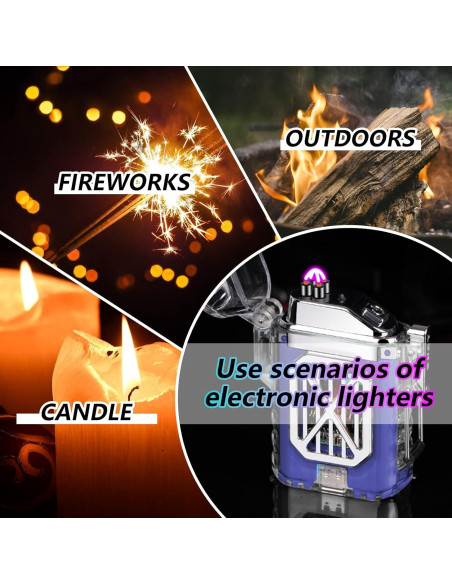 Encendedor Eléctrico GADATOP Doble Arco Impermeable LED