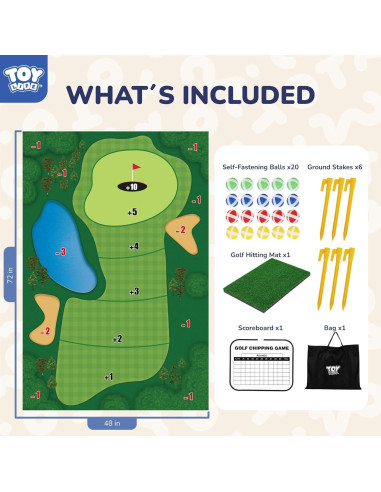 Alfombra de Golf Chipping TOY Life 182x152 cm con Pelotas