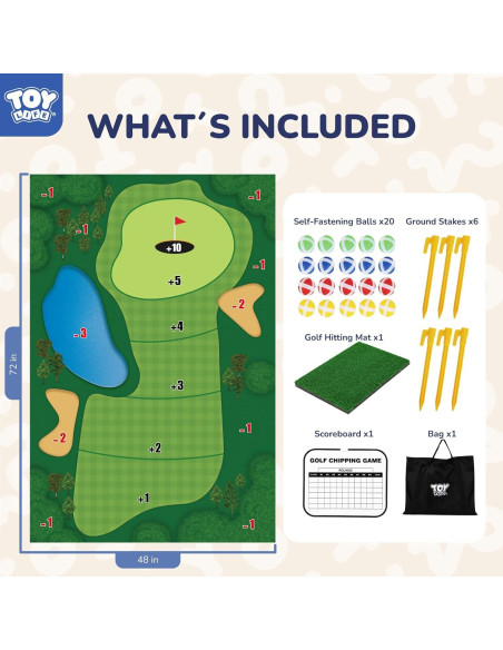 Alfombra de Golf Chipping TOY Life 182x152 cm con Pelotas