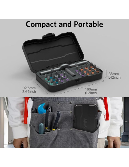 ATuMan 24 en 1 Destornillador Carraca con Puntas de Acero