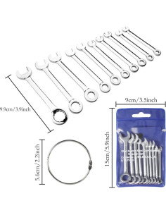 Juego de Llaves Combinadas Mini Alladaga 10 Piezas Métricas 2