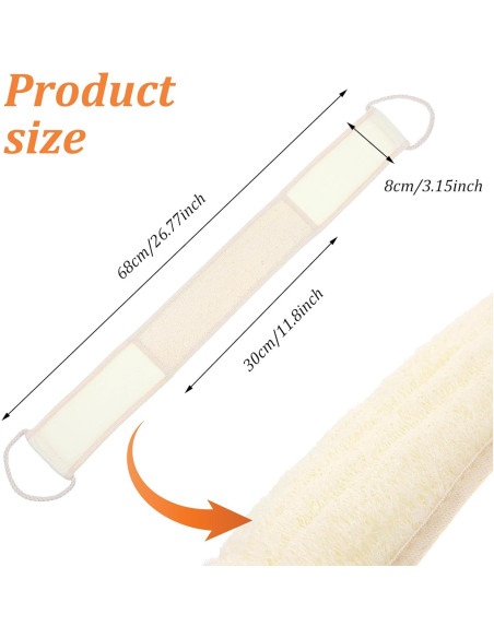 Esponja de Espalda Oruola Luffa 68 cm Exfoliante Ducha