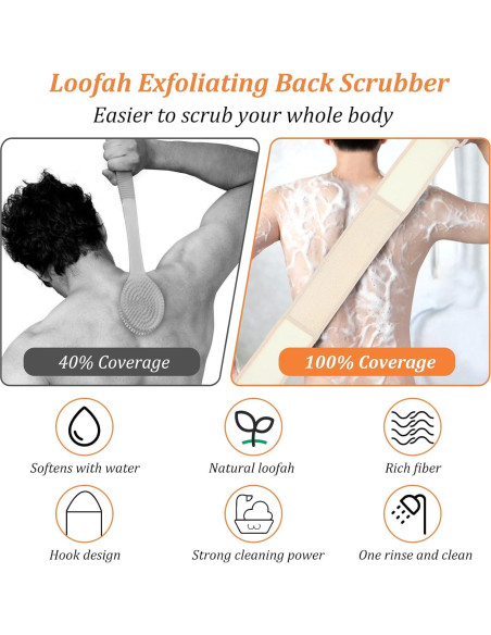 Esponja de Espalda Oruola Luffa 68 cm Exfoliante Ducha