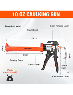 Kit de calafateo ValueMax 10 oz con raspador 3 en 1 2