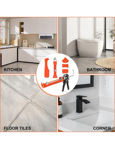 Kit de calafateo ValueMax 10 oz con raspador 3 en 1