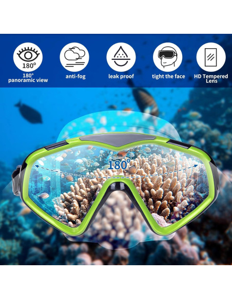 Máscara de Buceo iGym Snorkel, Lente Ultra Clara, Ajustable