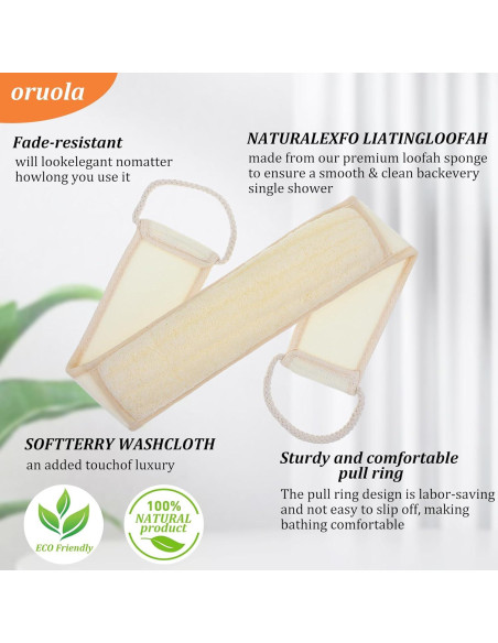 Esponja de Espalda Oruola Luffa 68 cm Exfoliante Ducha